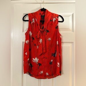 Rachel Zoe Red Floral Blouse